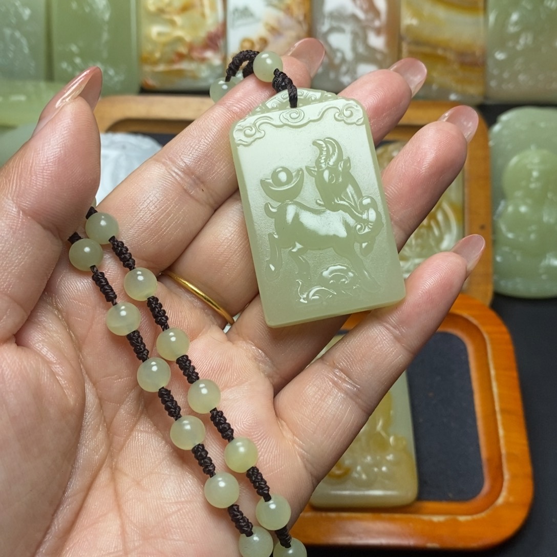 盆景石方解石生肖羊