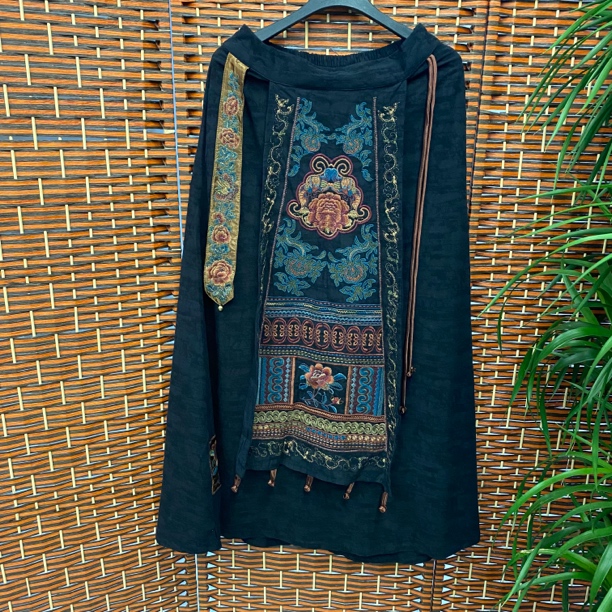 苗绣民族风刺绣半裙