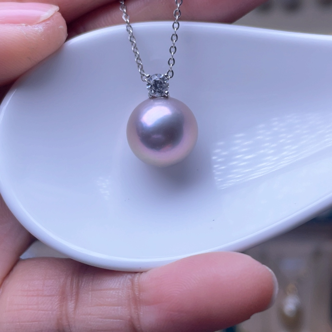 淡水珍珠吊坠银S925镶嵌