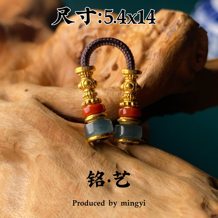 精美时尚百搭瓦西南红玛瑙➕天然A货翡翠➕18K金精品万能轴