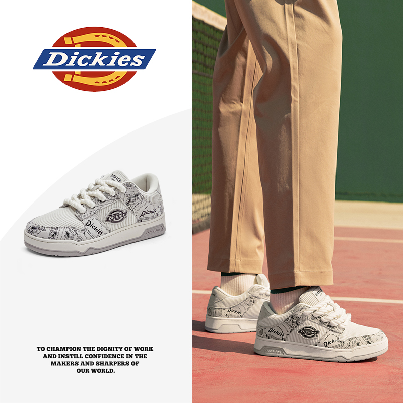 Dickies2025情侣鞋时尚低帮百搭男鞋透气潮流腰果花小众休闲板鞋