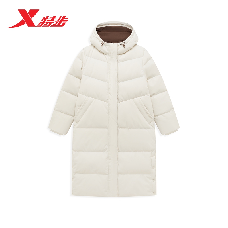 XTEP/特步迎寒跃冬女训练棉感挺括中长款综训羽绒服976428640135