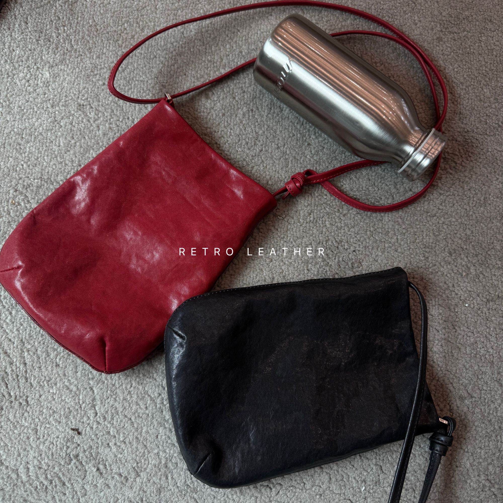 NANGE 定制/ 【小幸运】手机包头层泡泡牛皮随身小包