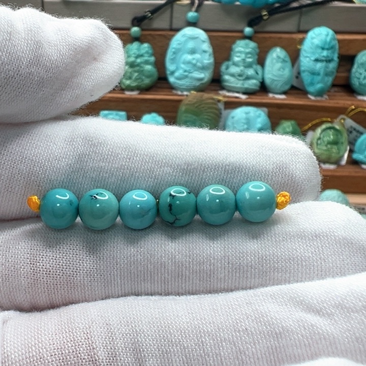 绿松石未镶嵌圆珠6.7mm