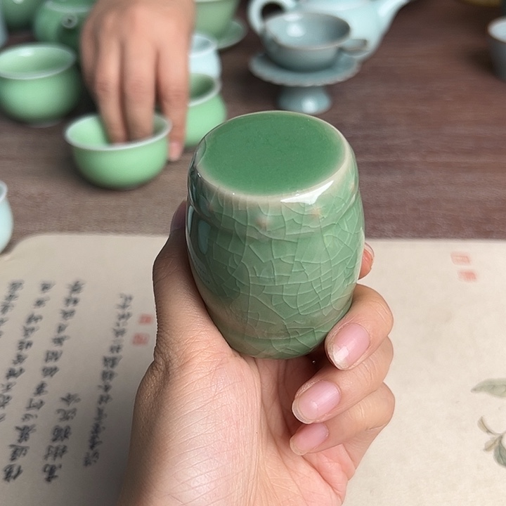 龙泉云间青瓷小米茶器