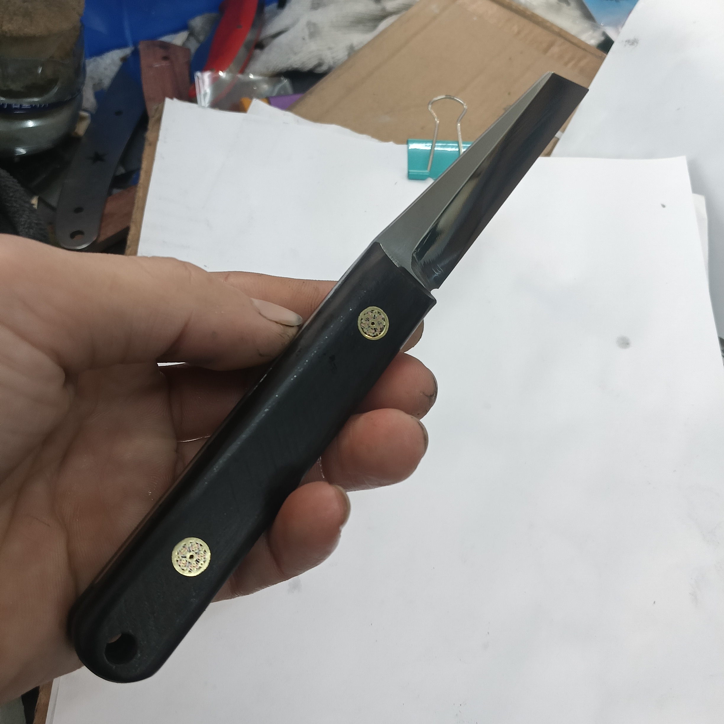 高速钢黑柄半镜面刀刃直柄果树嫁接专用芽接刀户外园艺工具