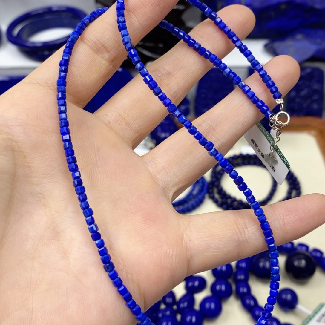 青金石颈饰银S925镶嵌