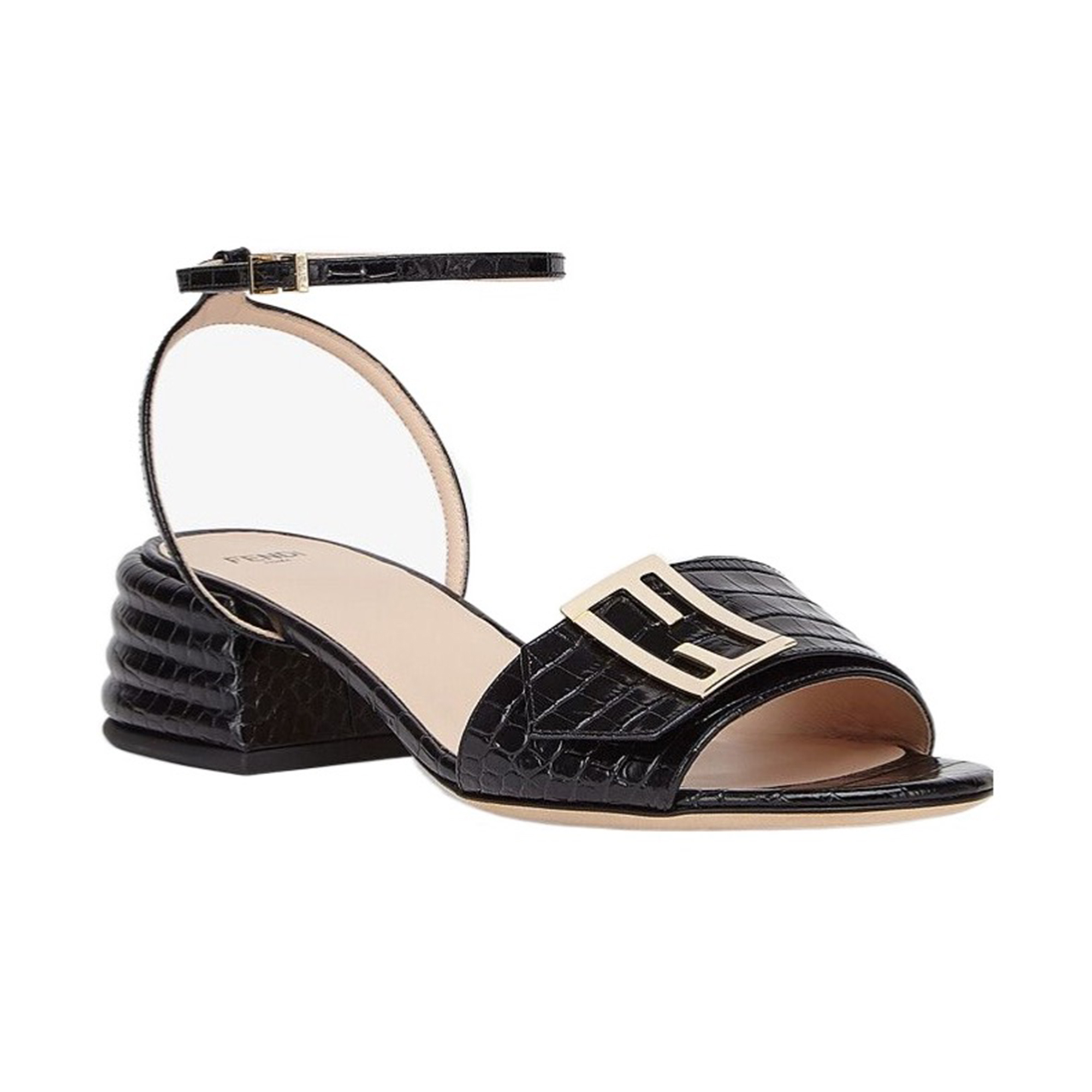 未使用 FENDI/芬迪 Promenade宽饰带中跟凉鞋