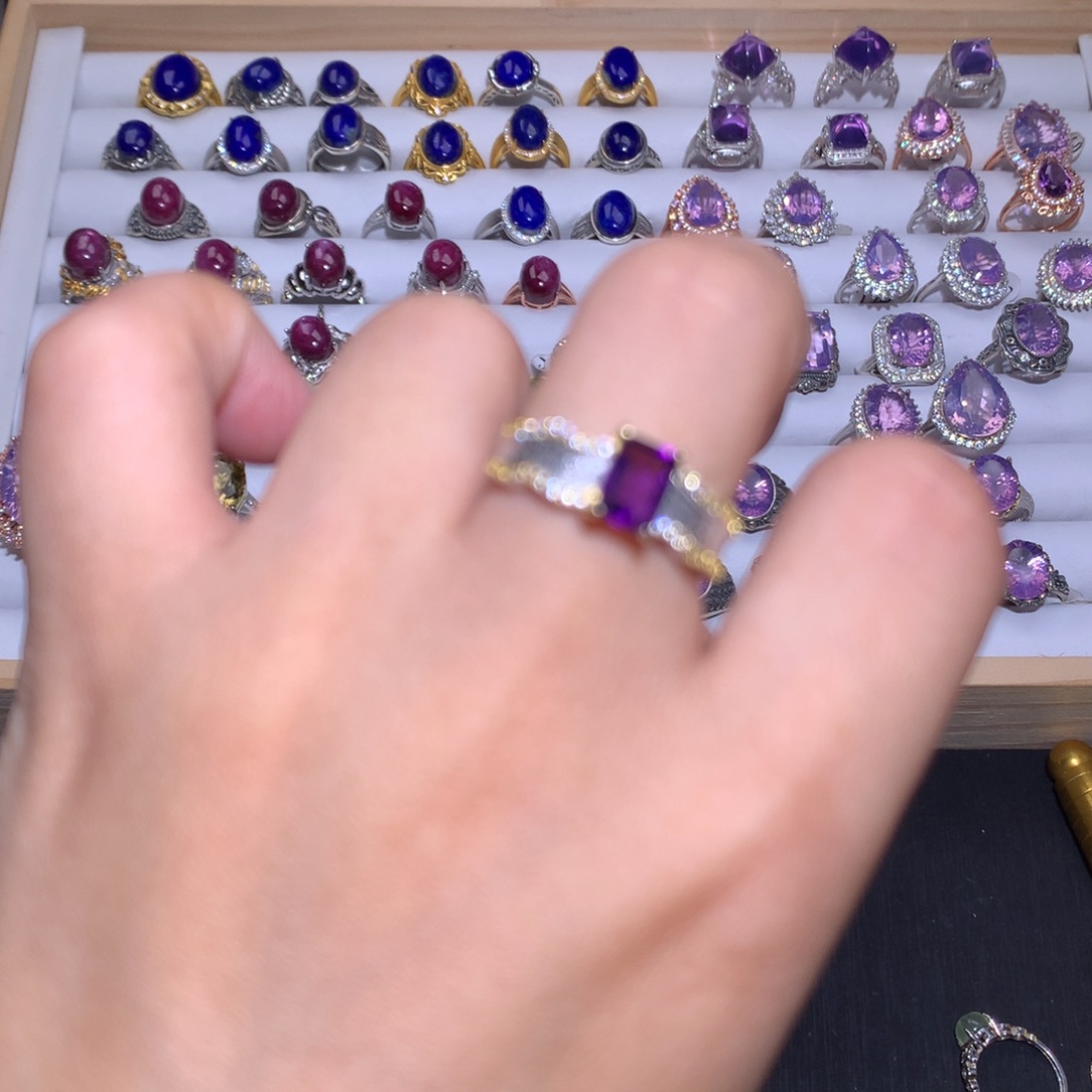 【闪购商品】水晶戒指银S925镶嵌戒指