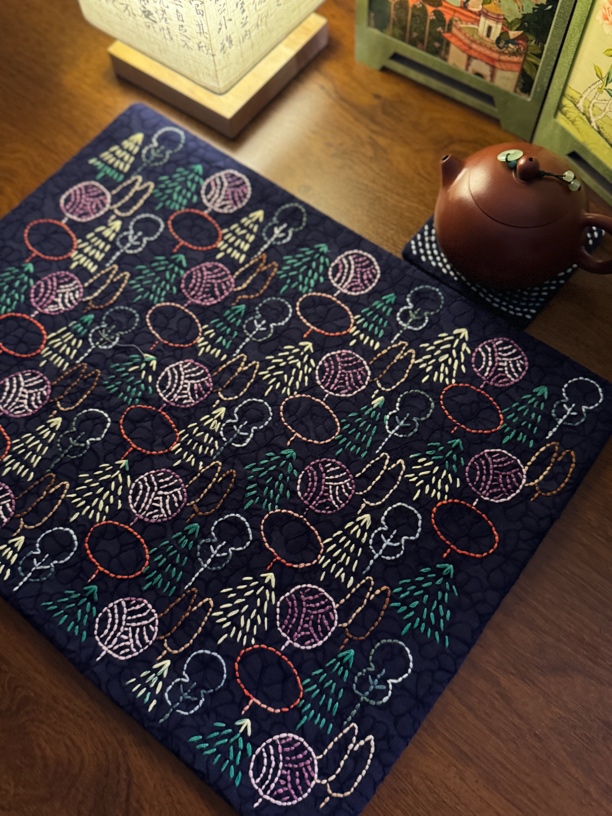 小森林全手工茶席隔热垫置物垫尺寸40×30CM 纯棉花垫子