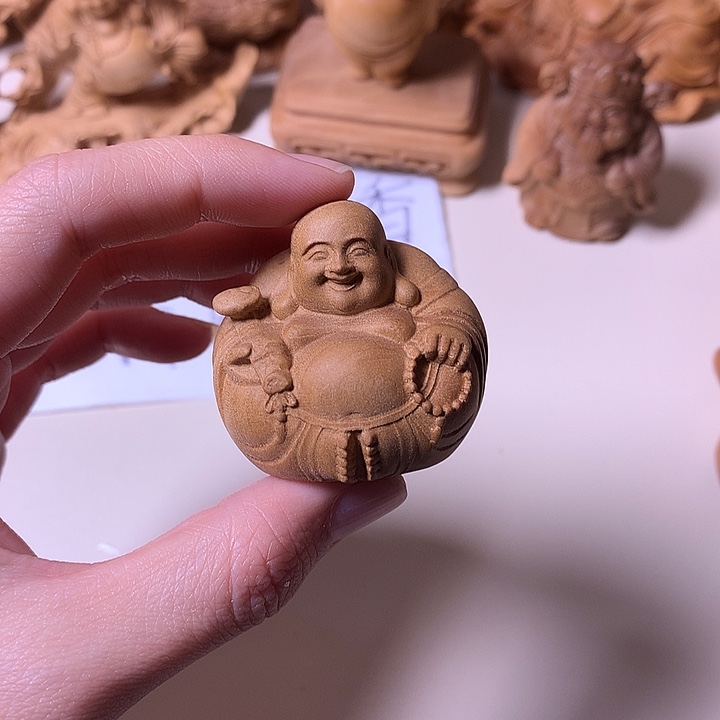 檀香木把件檀香一团和气