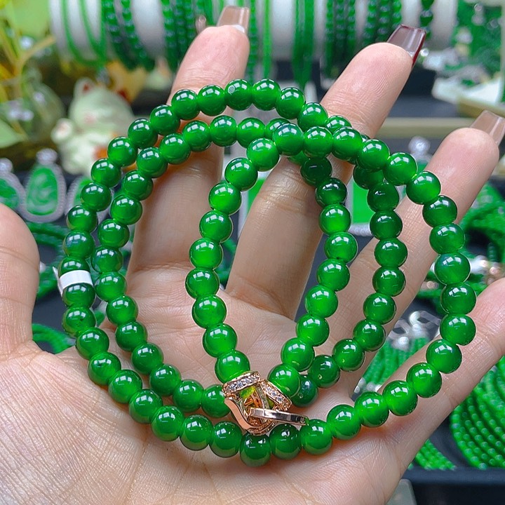 翡翠颈饰未镶嵌圆珠项链7