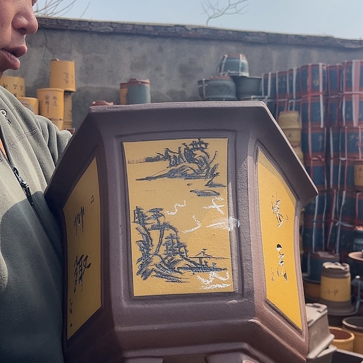 紫砂紫砂花盆盆栽