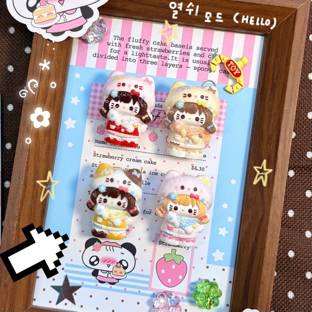 【鱼汤dodo定制】小猫头套冬日kt食玩diy树脂配件