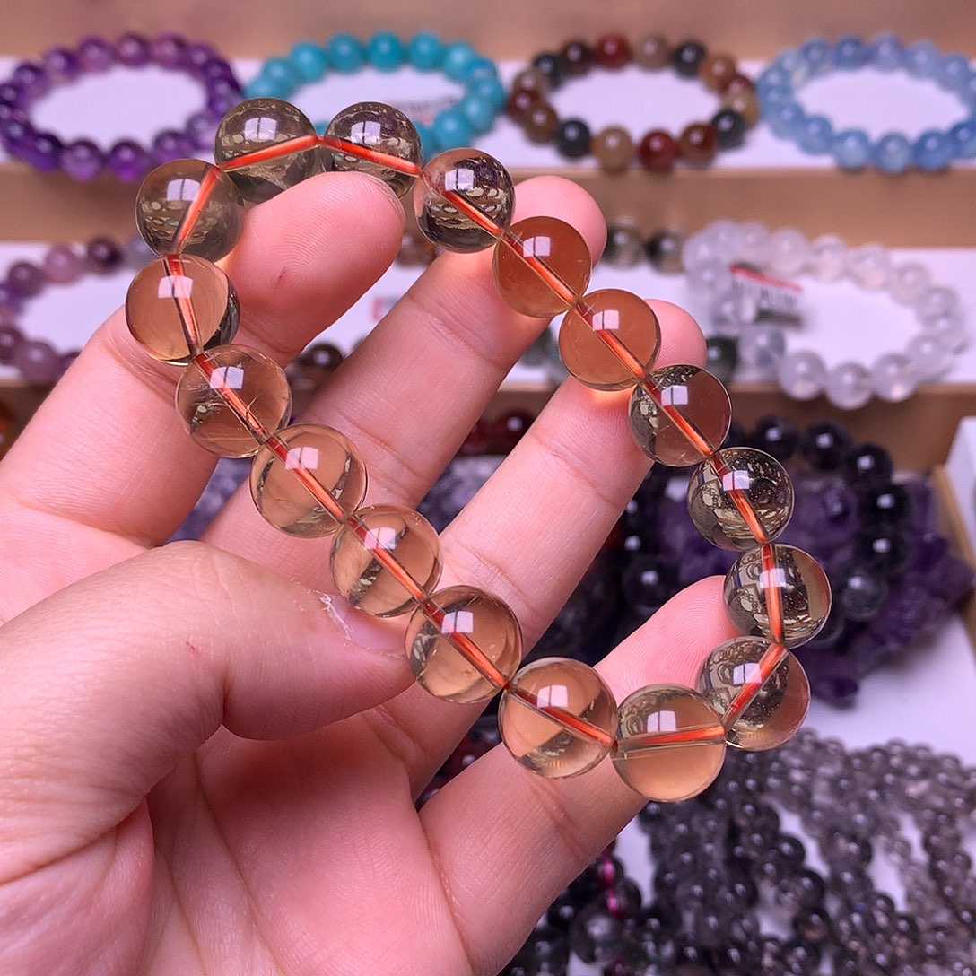 未镶嵌手链水晶13mm黄水晶