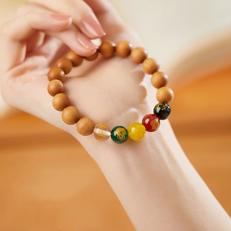 【九华山直发】五路桃木手串