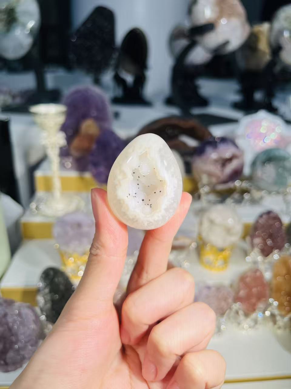 《福利品大漏价》天然水晶高货软糖水晶原石白色龙蛋