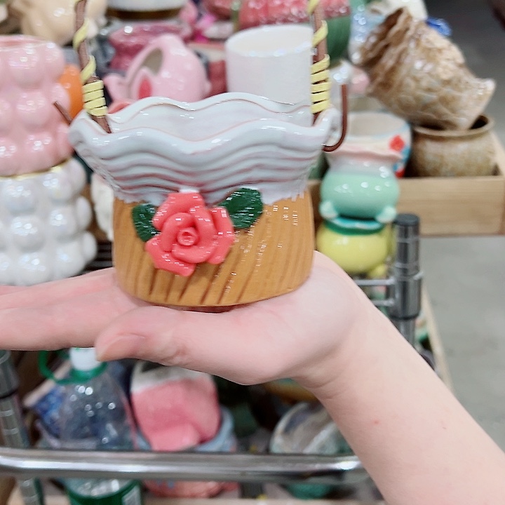 有孔，凑单福利满10元发货陶瓷多肉花盆！