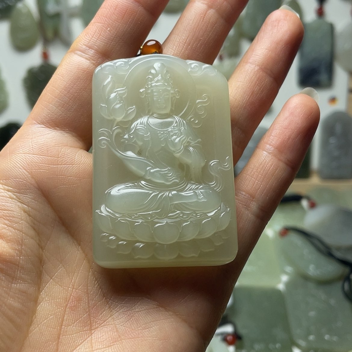 【闪购商品】和田玉未镶嵌车挂龙*