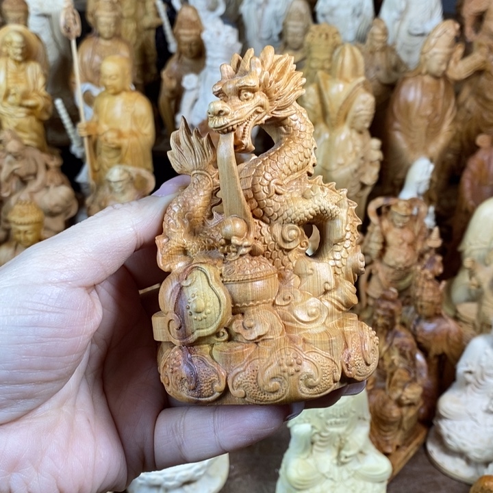 木崖柏10龙吸水摆件