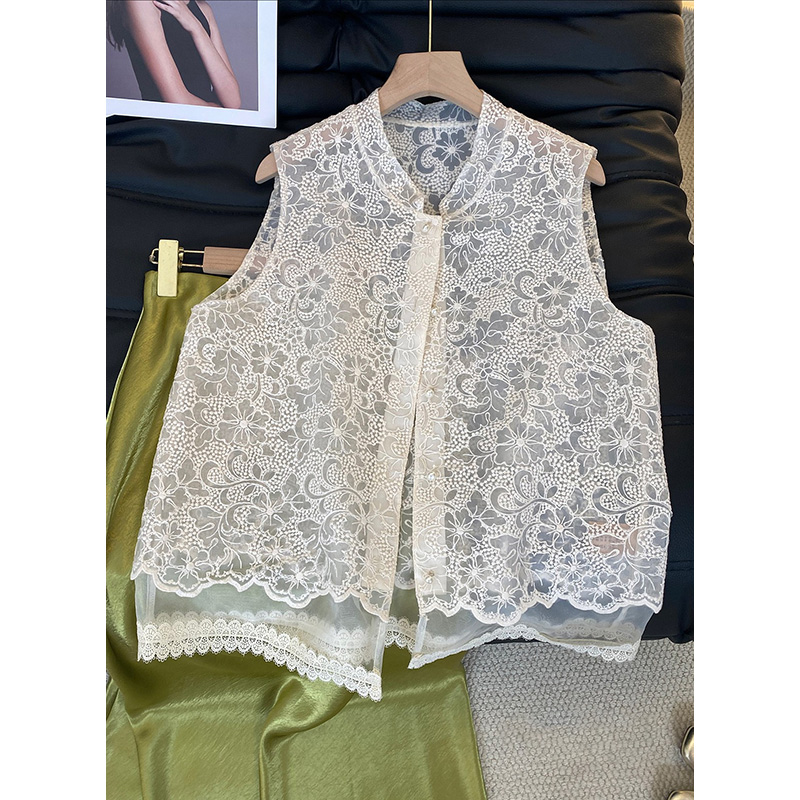 重工气质时尚刺绣开衫马甲上衣女 男优PXW-6285
