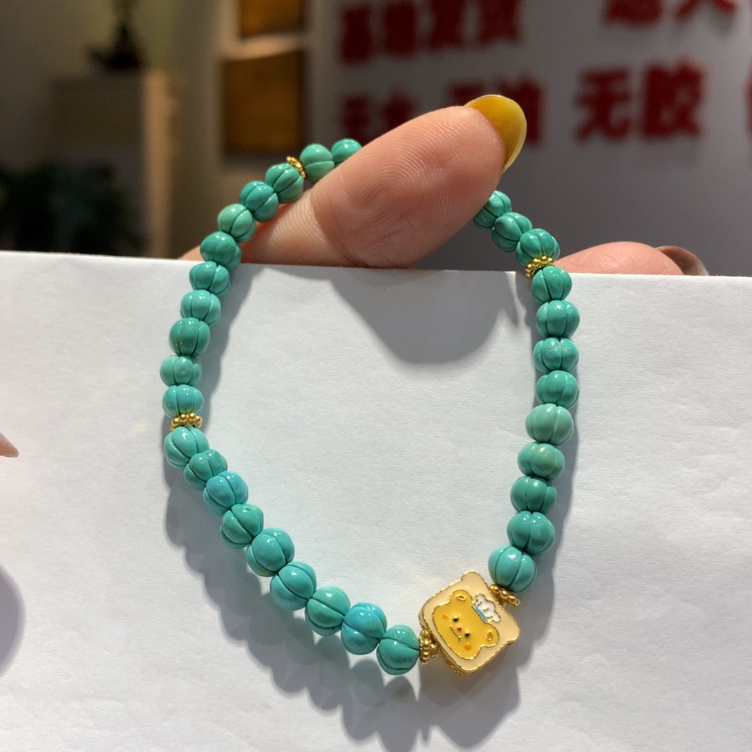 银S925镶嵌绿松石单圈上****Z