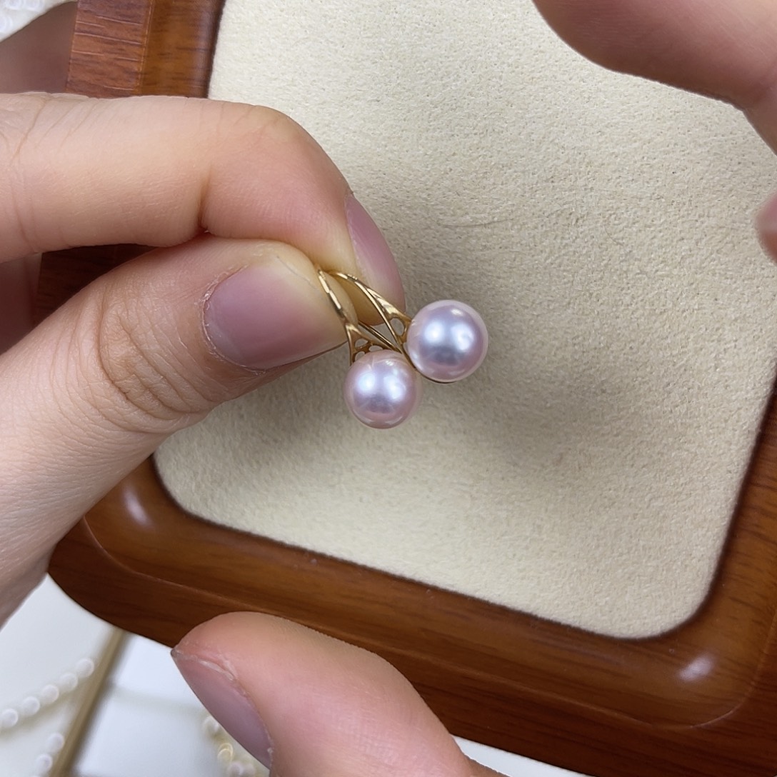耳饰海水珍珠18K金镶嵌
