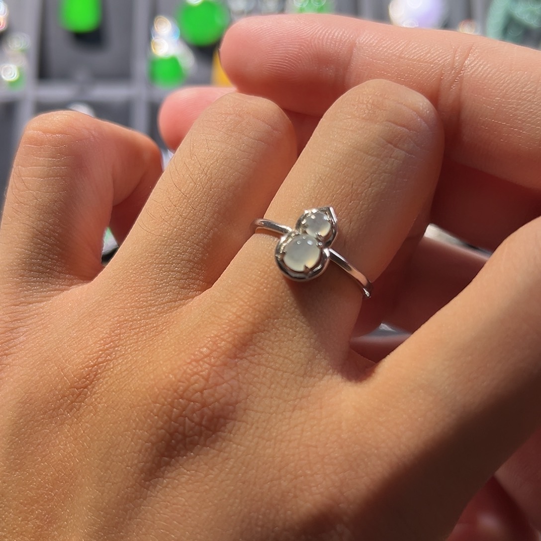 翡翠银S925镶嵌戒指