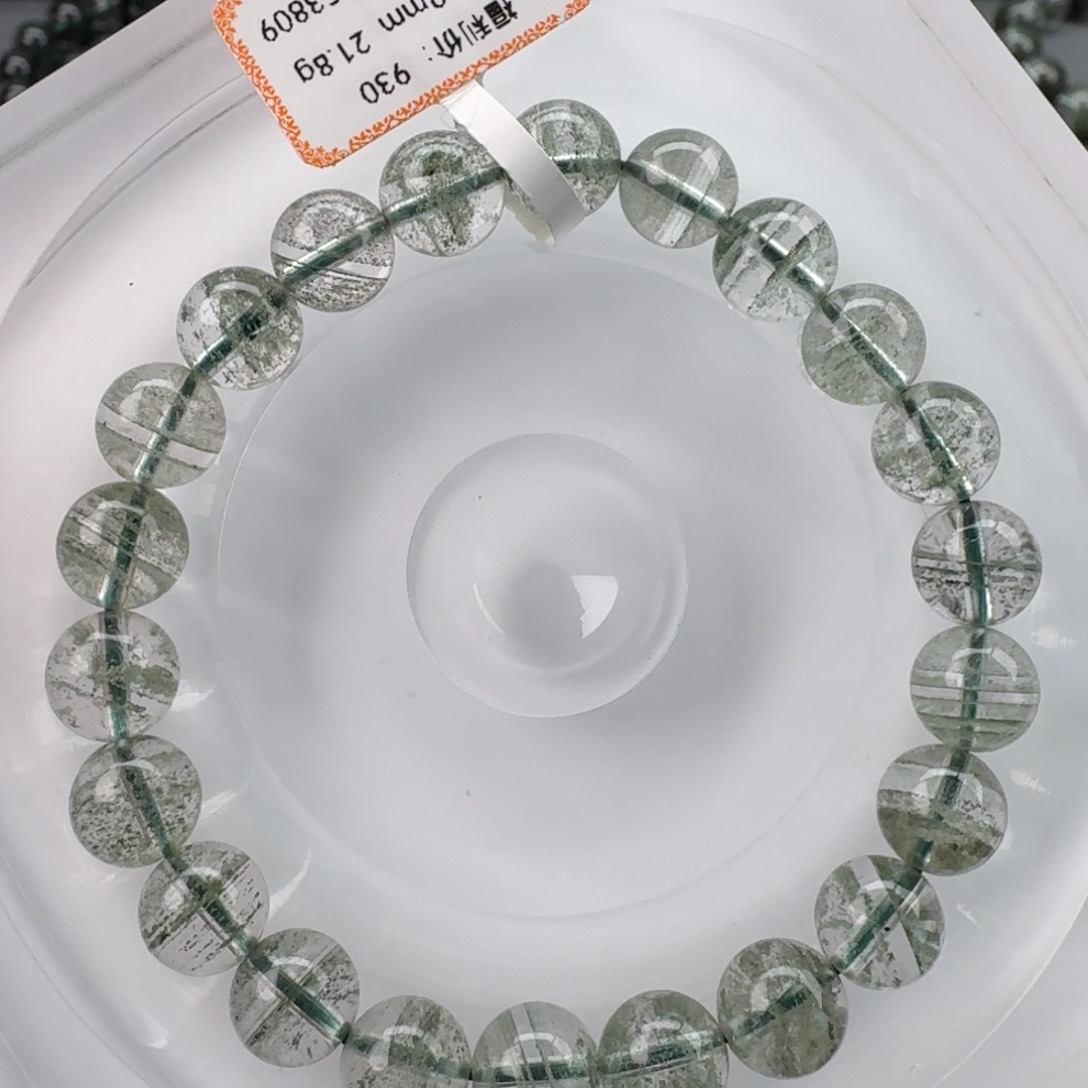 水晶未镶嵌手链天然绿幽灵聚宝盆