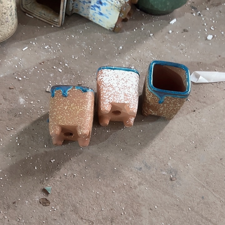 紫砂四个花盆友谊