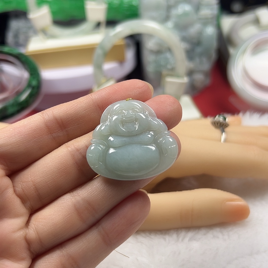 颈饰未镶嵌翡翠缅甸天然翡翠佛公