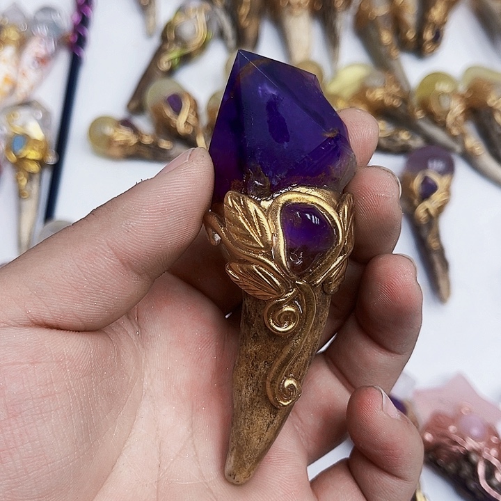 小***厌未镶嵌紫晶摆件水晶