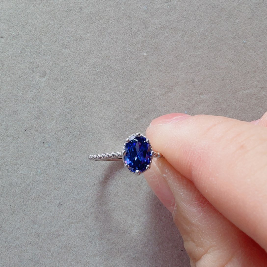 坦桑石戒指银S925镶嵌