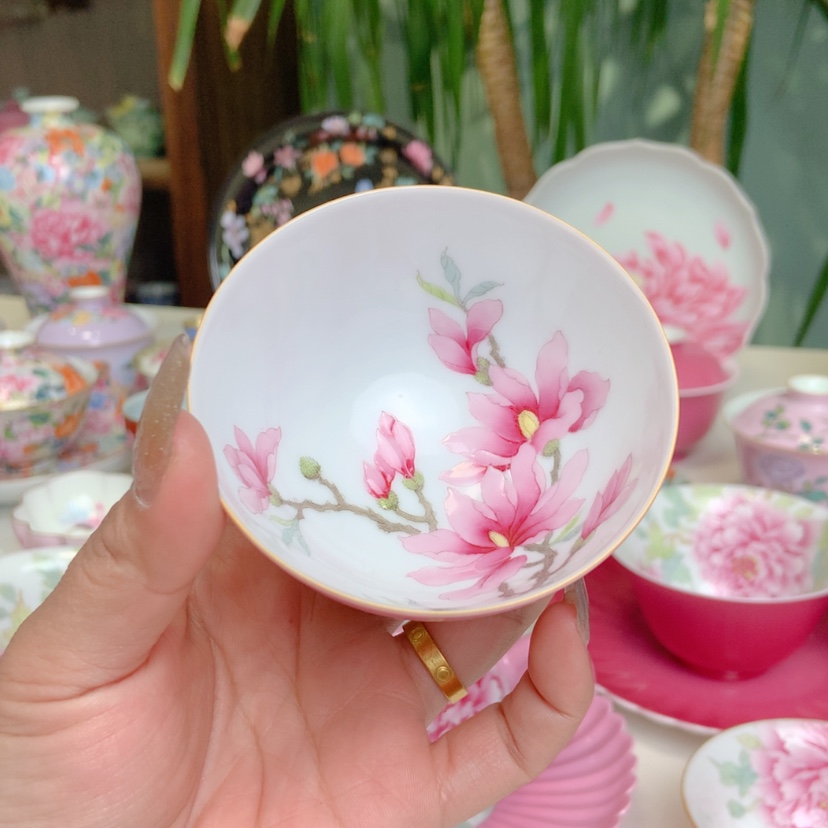 【闪购商品】徐***姐胭脂红渐变鸡心杯