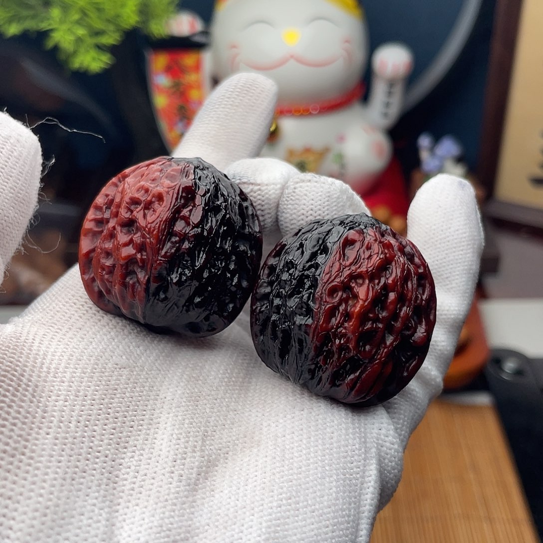 吊坠文玩核桃铁锤对彩