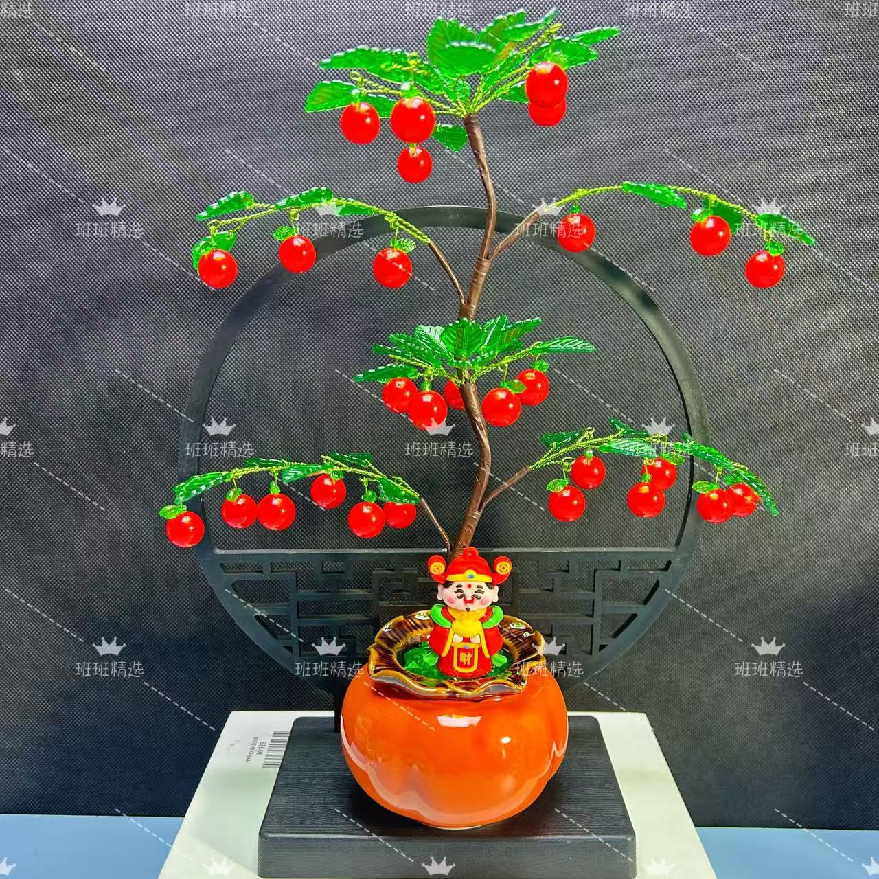 【小狐狸】小苹果柿子瓶小南瓜版 节日摆件小盆栽景轻奢高档