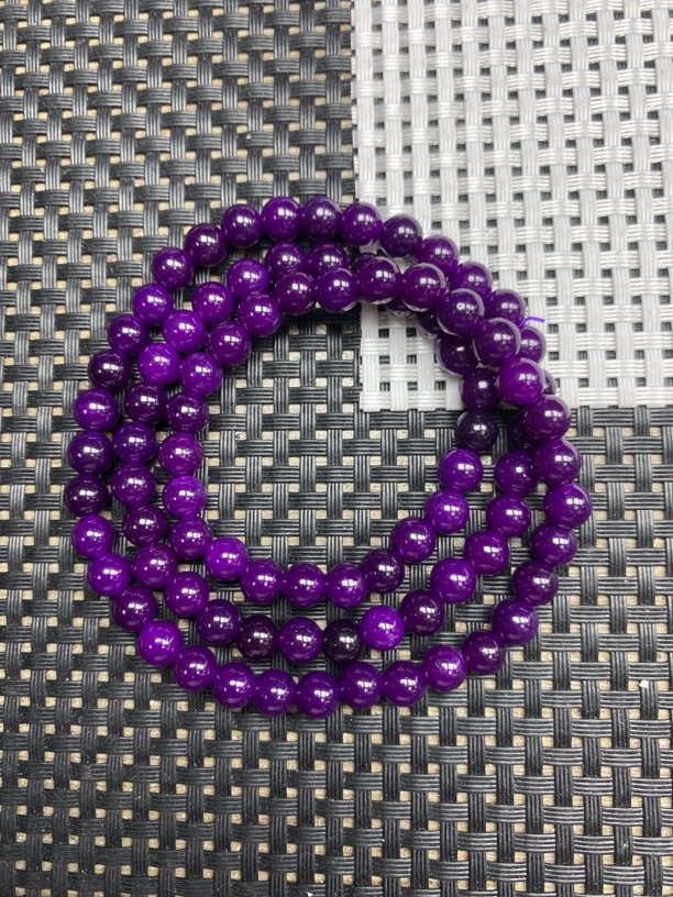 玉化紫舒6mm三圈手串91