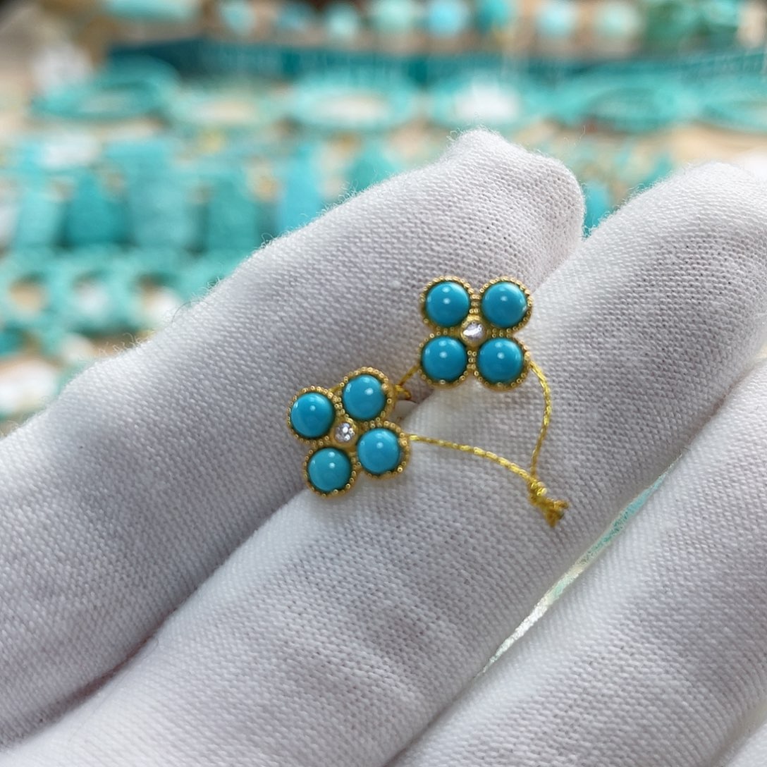 绿松石珠宝奇石18K金镶嵌