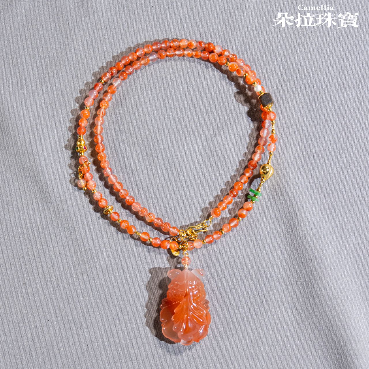 人间山茶 3131 冰飘南红项链  多样性发其一