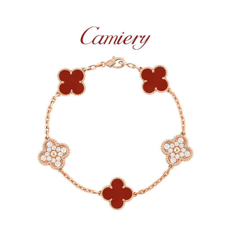 CAMIERY/卡美瑞 五花拼钻手链精致红黑色XDW