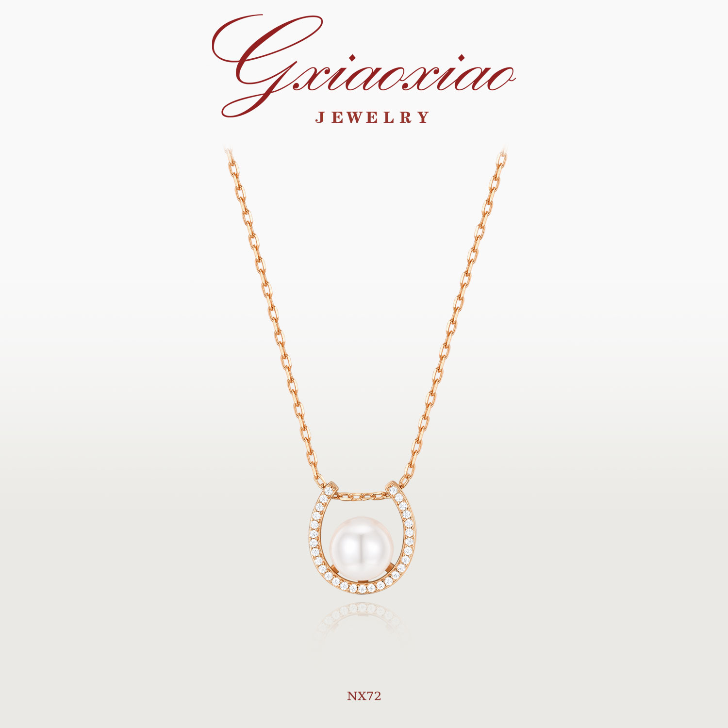 G XIAOXIAO 925银 法式高级感气质百搭马蹄U形项链 NX72