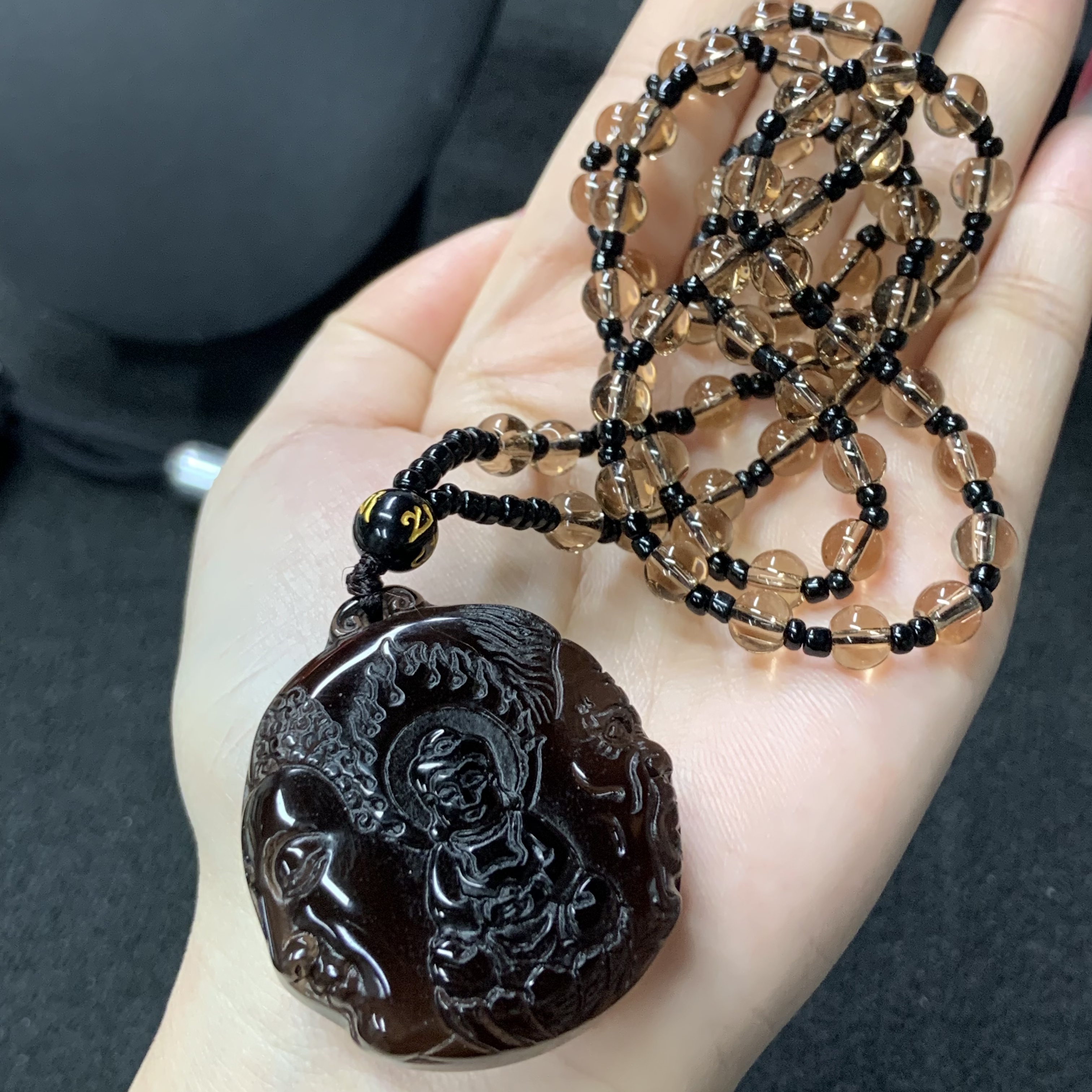 月球殒石黑钻晶吊坠多样性发一