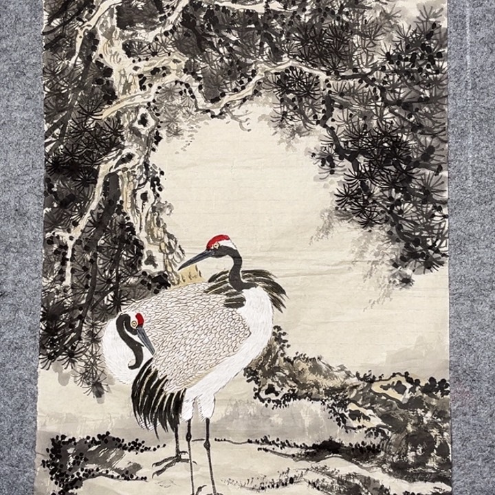 竖款大鱼书画艺术作品