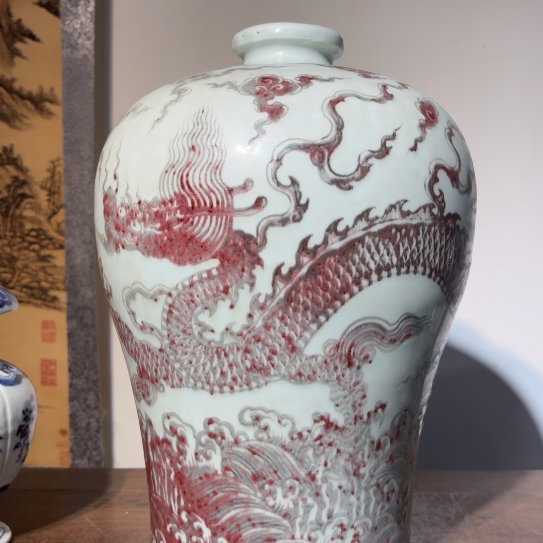 无***煌摆件瓷瓷器工艺品摆件釉里红