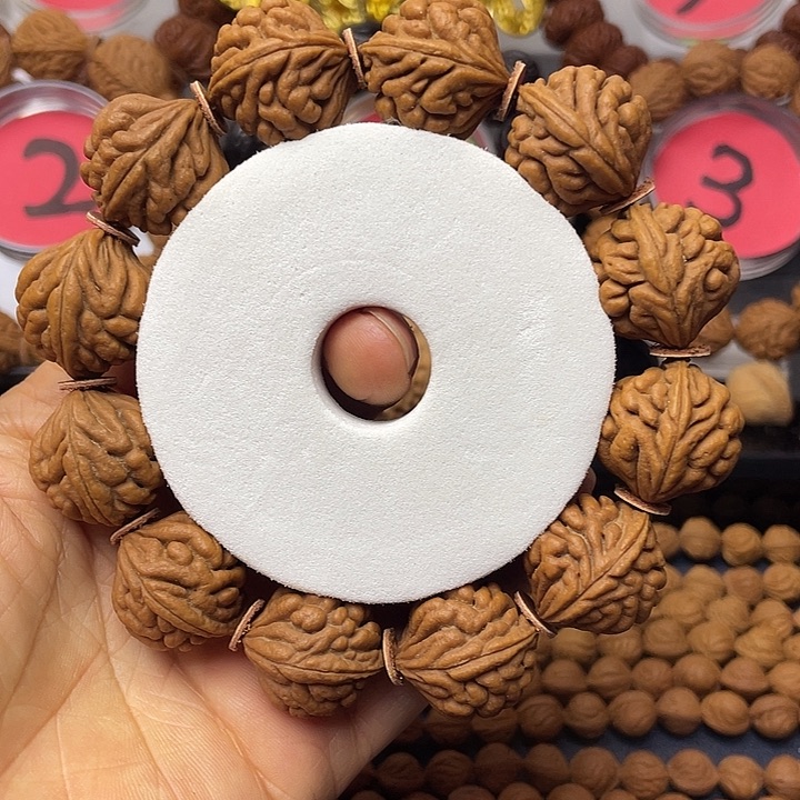 狼***神手串桃核豹子头原装手串21尺寸12颗无修