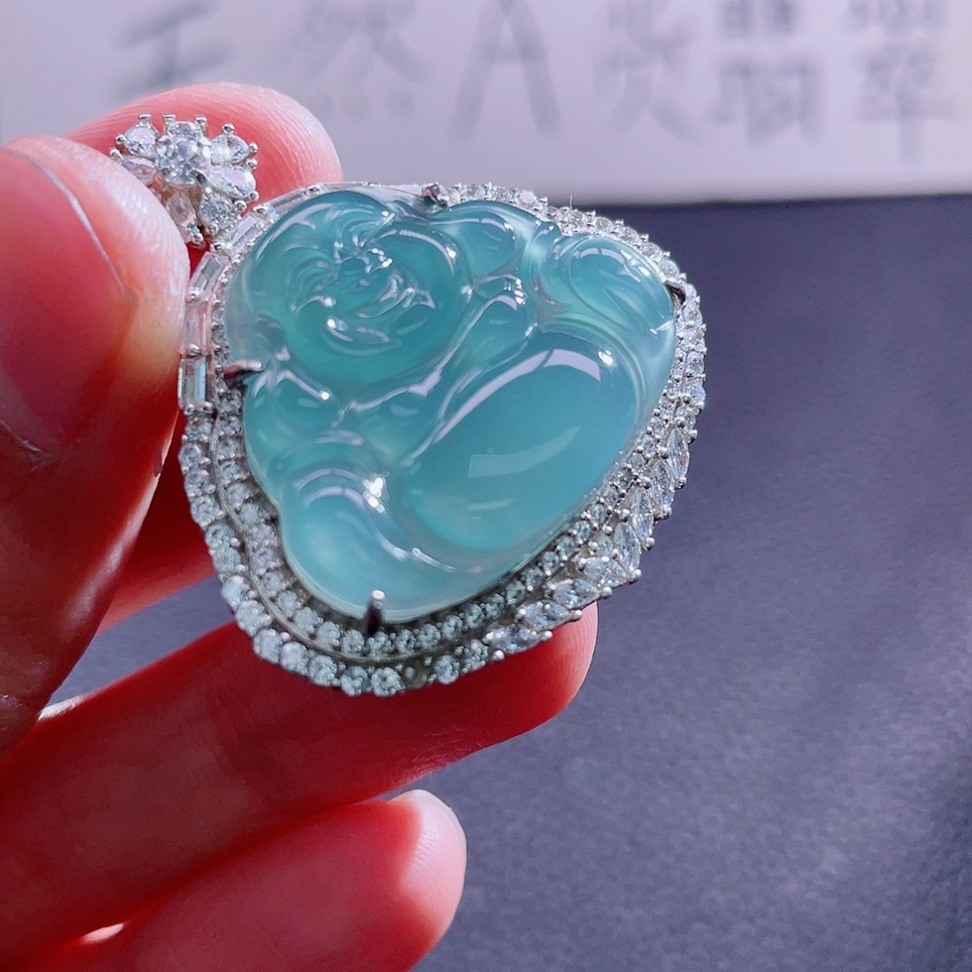 翡翠颈饰银S925镶嵌888888888