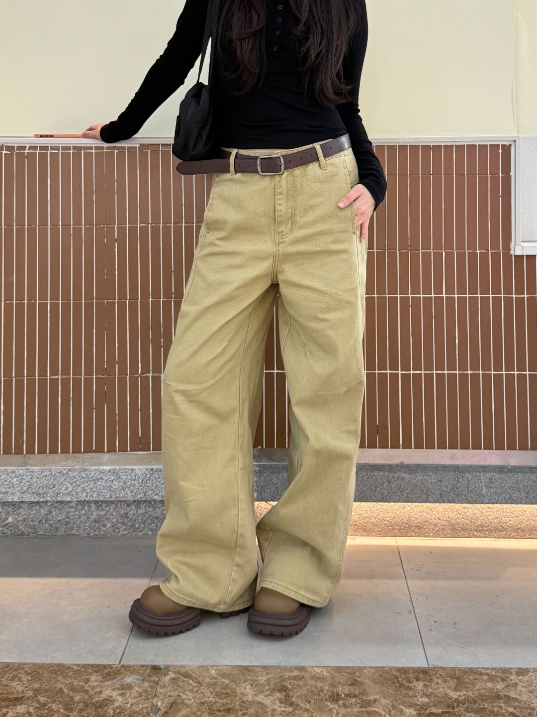 美式复古水洗拼接设计感男女牛仔裤直筒阔腿裤垂感休闲显高显瘦裤