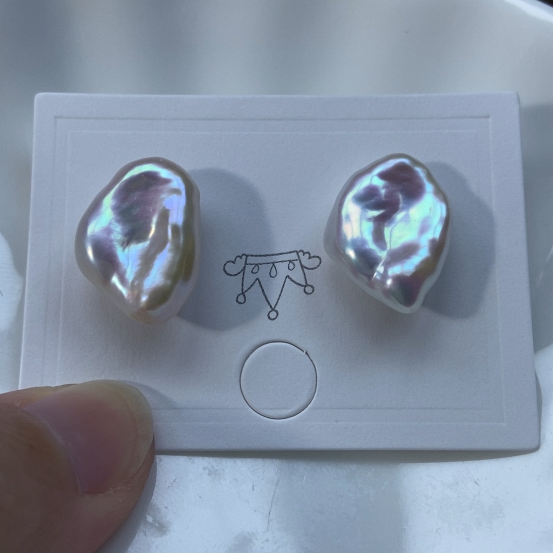 淡水珍珠耳钉银S925镶嵌特价156