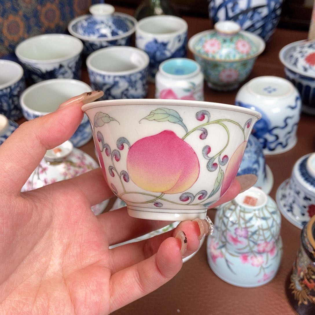 雅圣新彩桃子单杯