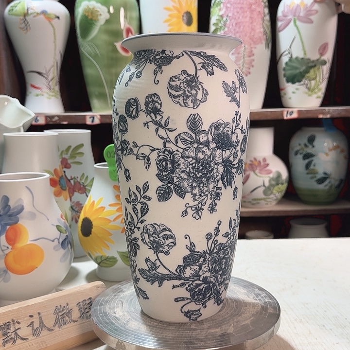 陶高32复古牡丹陶瓷